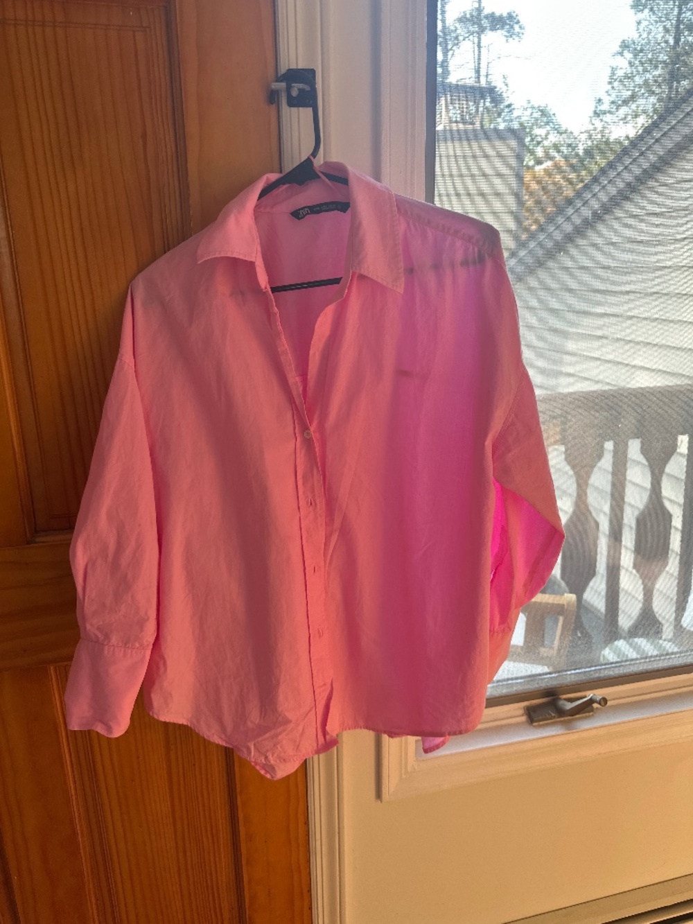 Zara pink button drown shirt size us small